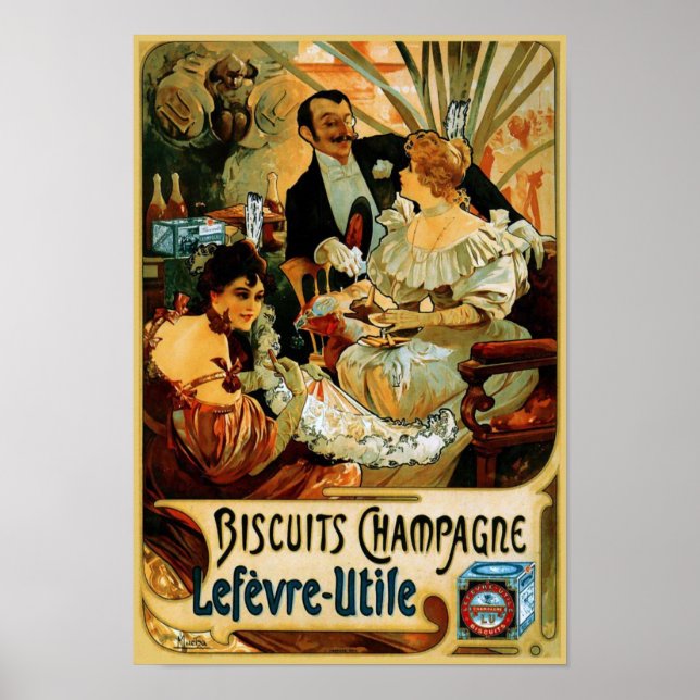 Lefevre-Utile von Alphonse (Alfons) Mucha Poster (Vorne)