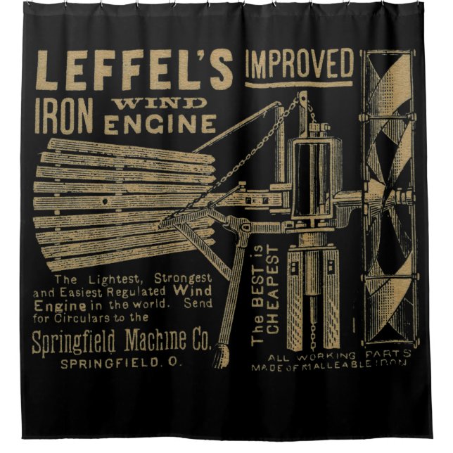 Leffel's Verbesserter Eisen Wind Motor Windmill 18 Duschvorhang (Vorderseite)