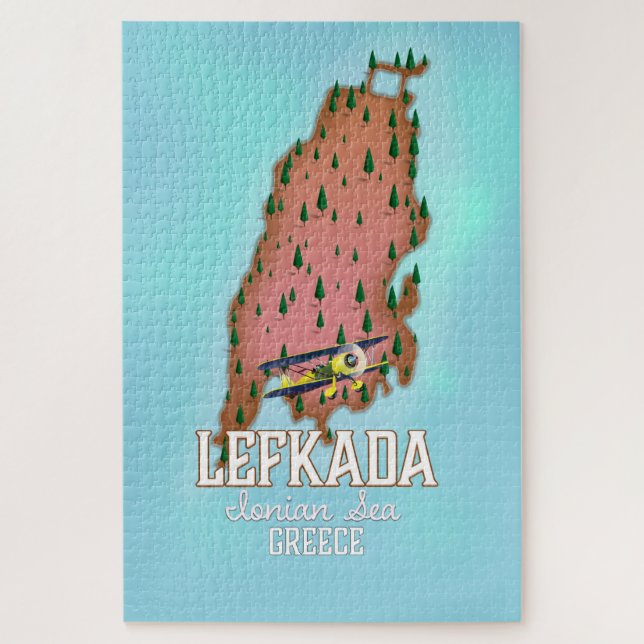 Lefkada Griechenland Reiseplakat. (Vertikal)