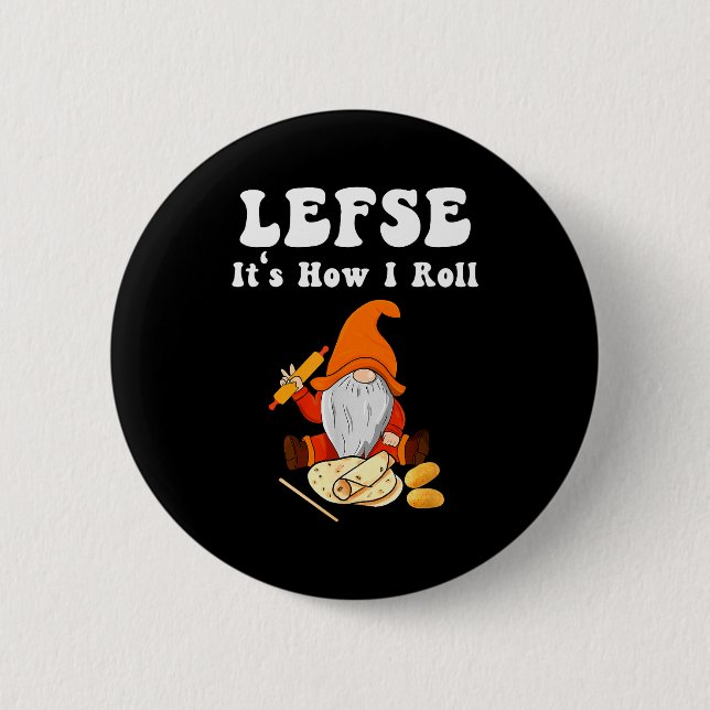Lefse It's How I Roll Christmas  Button (Vorderseite)