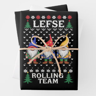 Lefse Rollendes Team Weihnachtsback Gnom Xmas  Geschenkpapier Set
