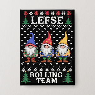 Lefse Rollendes Weihnachtsbäcker-Gnom-Team Xmas  Button