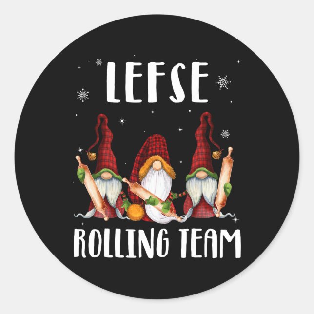 Lefse Rolling Team gewinnt Weihnachten Weihnachten Runder Aufkleber (Vorderseite)