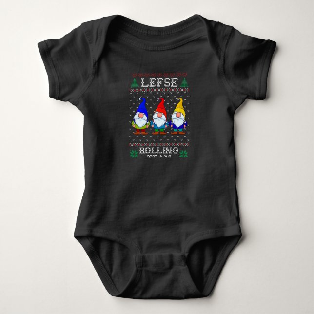 Lefse Rolling Team, Weihnachtsbacktomte Gnome Baby Strampler (Vorderseite)