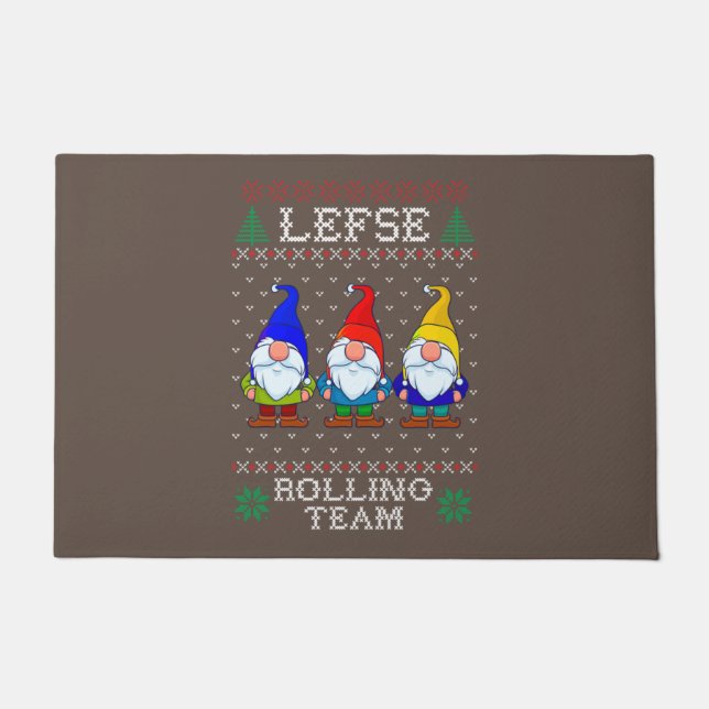 Lefse Rolling Team, Weihnachtsbacktomte Gnome Fußmatte (Vorderseite)