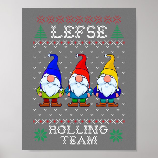 Lefse Rolling Team, Weihnachtsbacktomte Gnome Poster (Vorne)