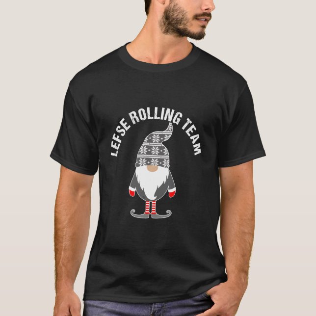 Lefse Rolling Tomte Gnome skandinavisch für Christ T-Shirt (Vorderseite)