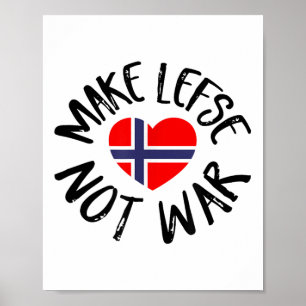 Lefse Shirt Geschenk Norwegisches Flag Herz machen Poster
