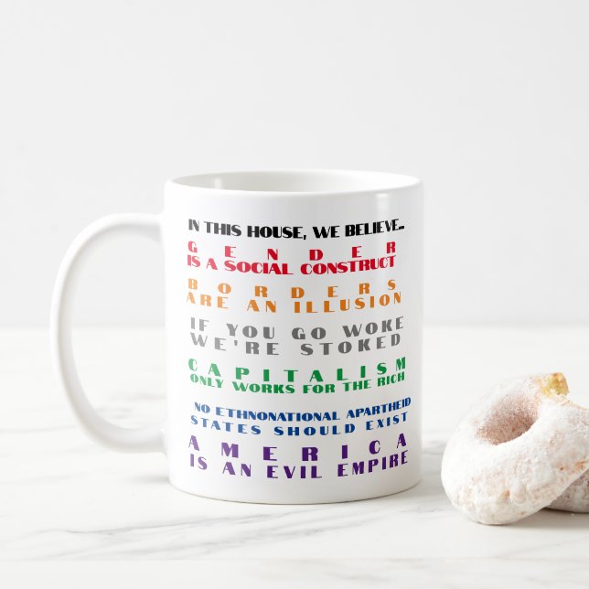 Leftist Geweckt Werte Kaffeetasse (Mit Donut)