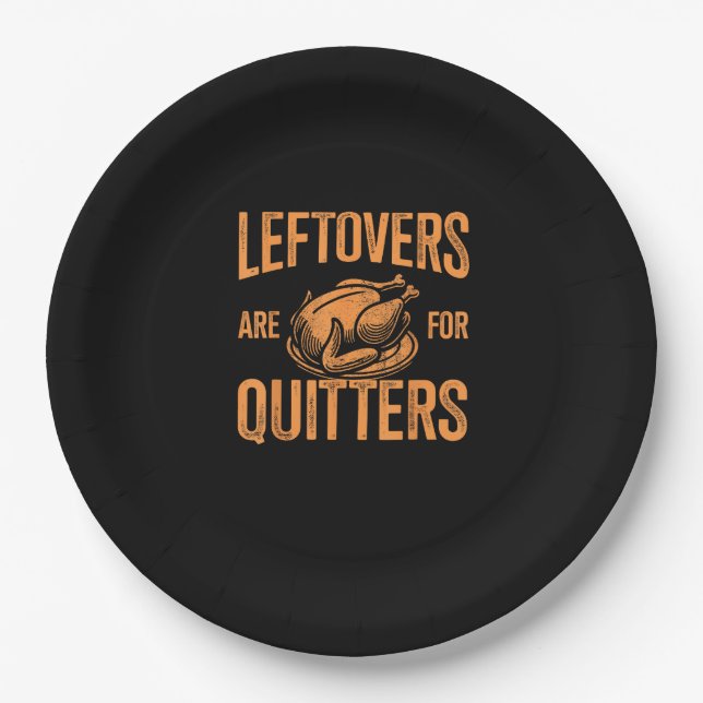 Leftovers sind dafür, die Türkei für den Erntedank Pappteller (Vorderseite)