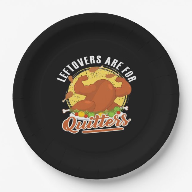 Leftovers sind für Quitters Classic Funny Retro Pappteller (Vorderseite)