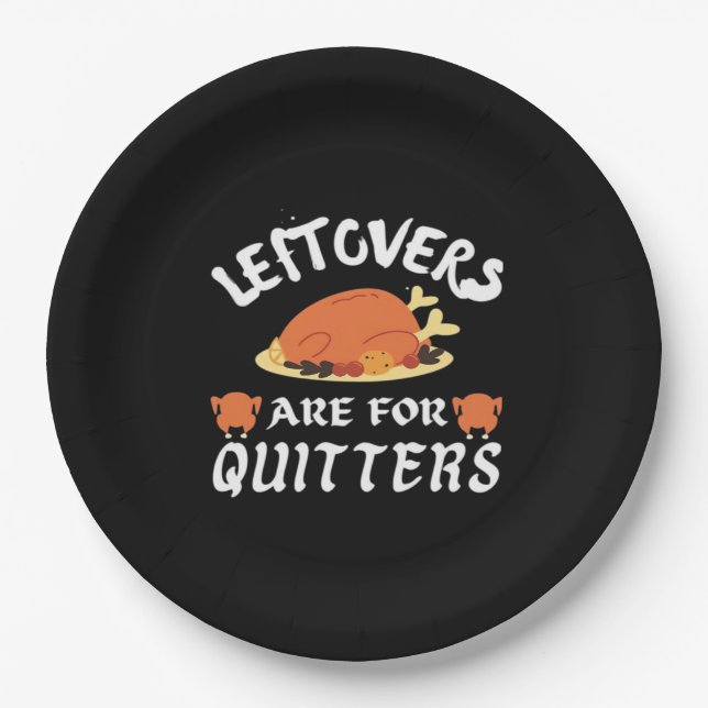 Leftovers sind für Quitters Classic Funny Retro Pappteller (Vorderseite)