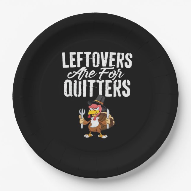 Leftovers sind für Quitters Erntedank Türkei Cla Pappteller (Vorderseite)