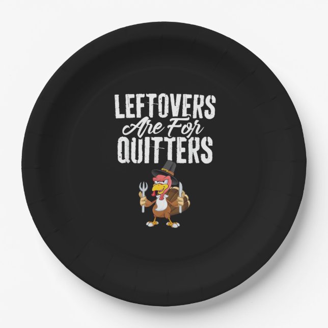 Leftovers sind für Quitters Funny Erntedank Turk Pappteller (Vorderseite)