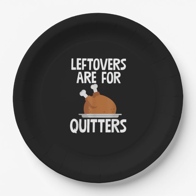 Leftovers sind für Quitters Funny Erntedank Turk Pappteller (Vorderseite)