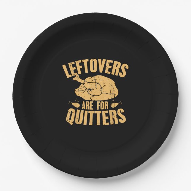 Leftovers sind für Quitters Funny Erntedank Turk Pappteller (Vorderseite)