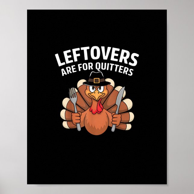 Leftovers sind für Quitters Funny Erntedank Vint Poster (Vorne)