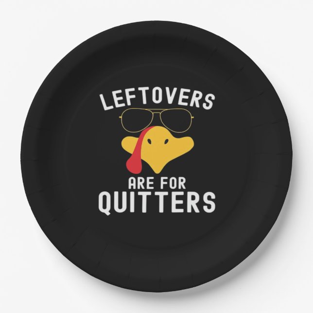 Leftovers sind für Quitts Erntedank Tag Türkei Pappteller (Vorderseite)