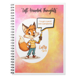 📓🦊 Lefty™ Spiralnotizbuch - Linkshänder-Gedanken Notizblock