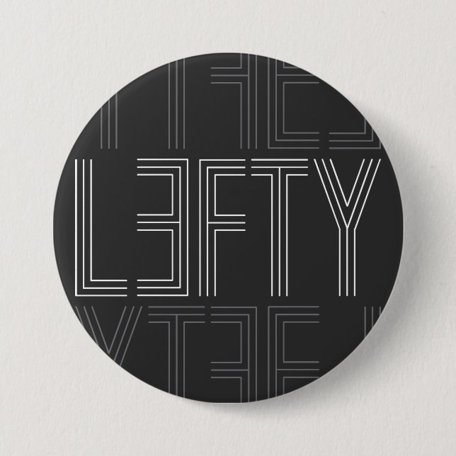 Lefty Verlassen Handarbeit, moderne Typografie Button (Vorderseite)