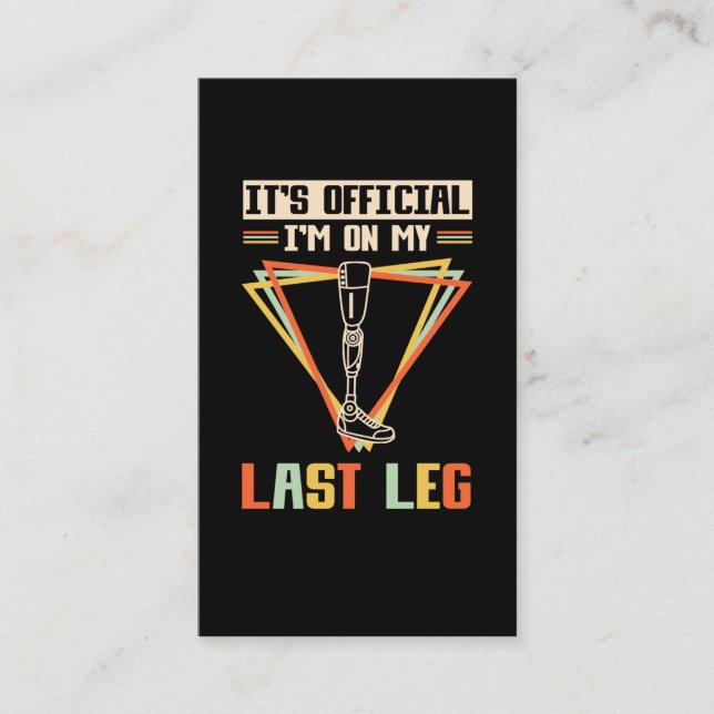 Leg Amputations Spaß Leg Amputee Visitenkarte (Vorderseite)