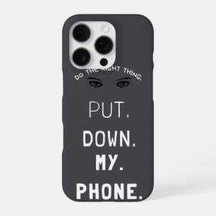 'Leg mein Handy weg' Humorvolle Typografie iPhone  16 Pro Hülle