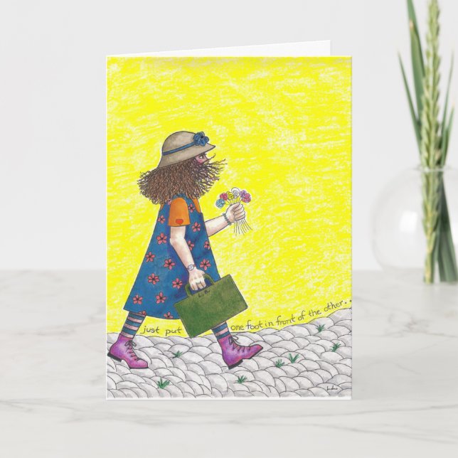 Leg nur einen Fuß vor den anderen Karte (Vorderseite)