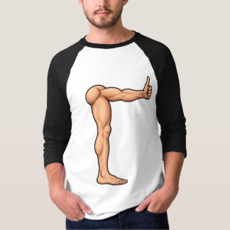 Leg-Schultern Daumen Hoch Raglan T-Shirt