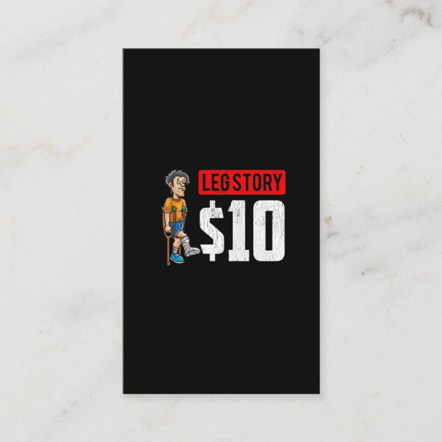 Leg Story Bone Gut Erholung Operation Visitenkarte (Vorderseite)