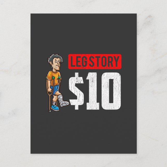 Leg Story Broken Bone Gut Erholung Operation Postkarte (Vorderseite)