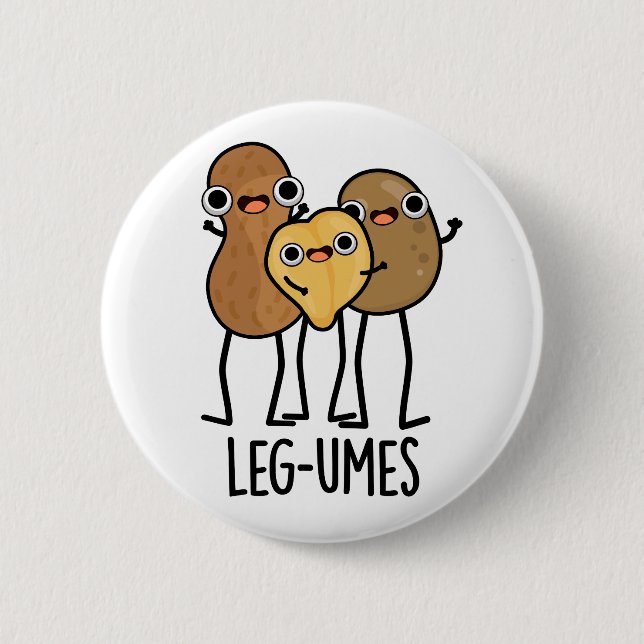 Leg-umes Funny Legume Pun Button (Vorderseite)