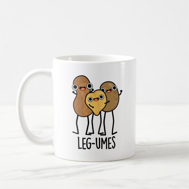 Leg-umes Funny Legume Pun Kaffeetasse (Links)