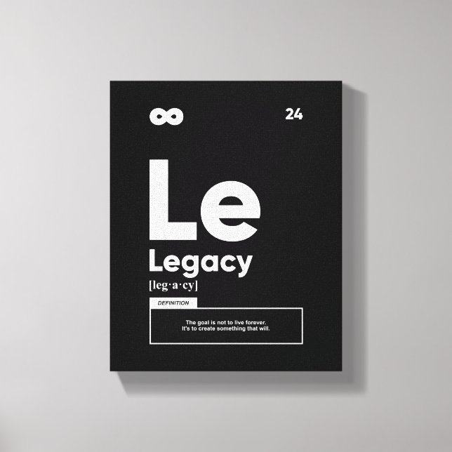 Legacy-Definition | Motivierend Kostenvoranschlags Leinwanddruck (Vorderseite)