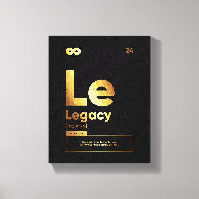 Legacy-Definition | Motivierend Kostenvoranschlags Leinwanddruck (Vorderseite)