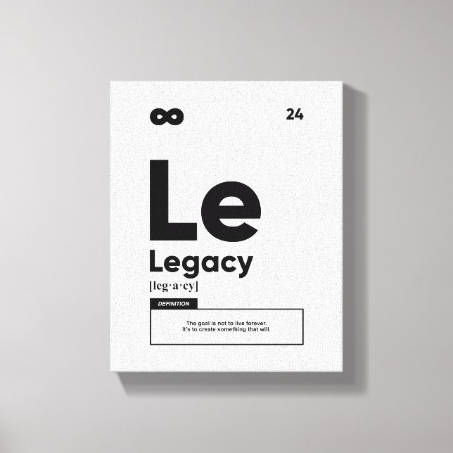 Legacy-Definition | Motivierend Kostenvoranschlags Leinwanddruck (Vorderseite)
