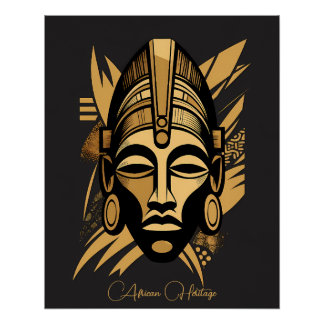 Legacy & Pride African Mask Art - Black History  Poster