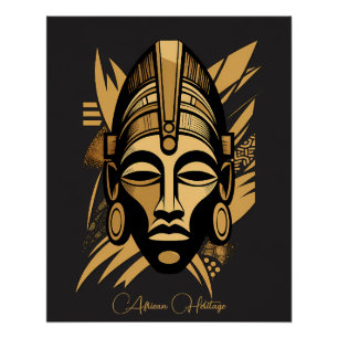 Legacy & Pride Afrikanische Masken-Kunst - Schwarz Poster