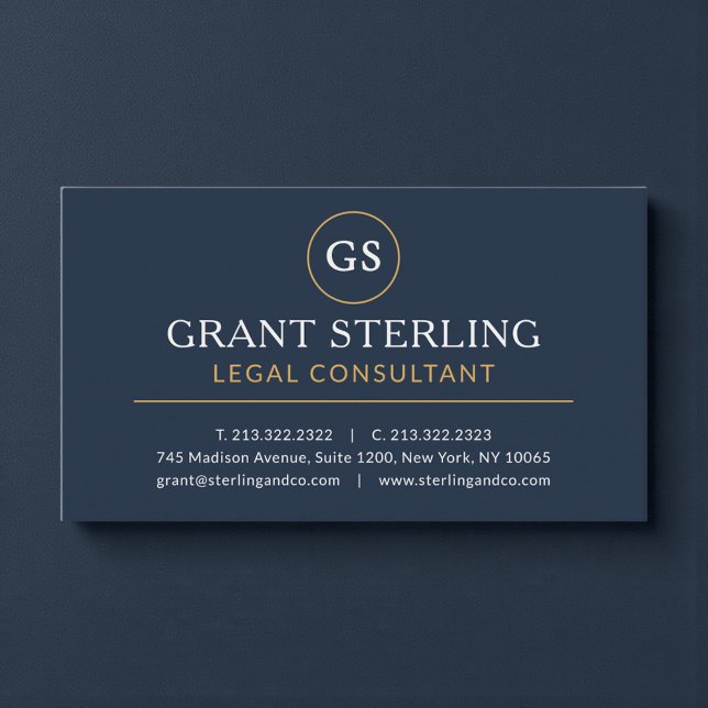Legal Consultant Navy Blue Gold Luxury Visitenkarte (Von Creator hochgeladen)