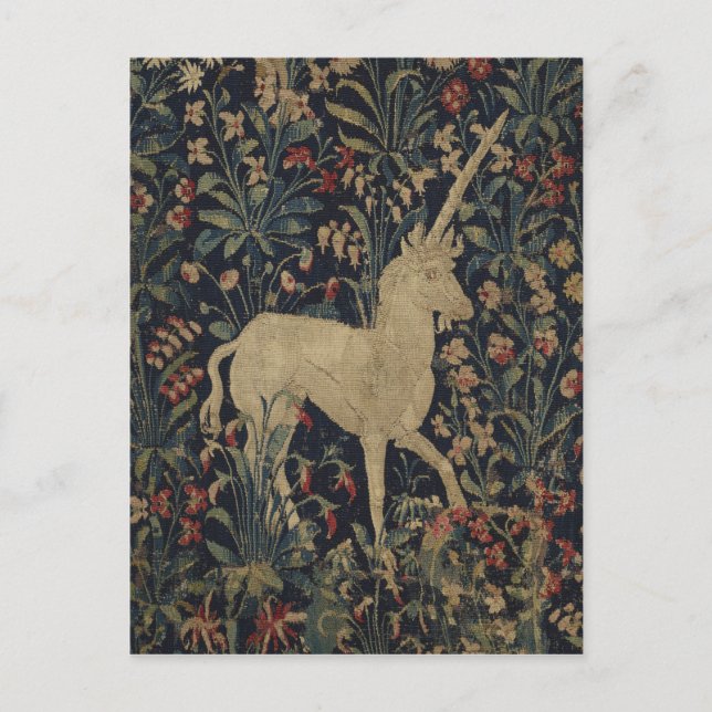 Legale "Millefleurs"-Tapisserie mit Tieren Postkarte (Vorderseite)
