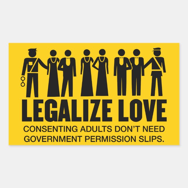 Legalisierung der Liebe Rechteckiger Aufkleber (Vorderseite)