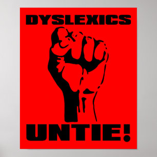Legastheniker entwirren lustiges Poster-Schild Poster