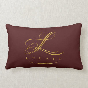 Legato-Wurfs-Kissen (braunes w/gold Logo) Lendenkissen