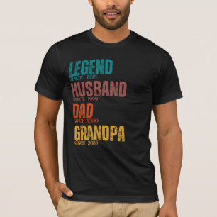 Lege Husband Vater Opa Custom Seit dem Jahr Retro T-Shirt