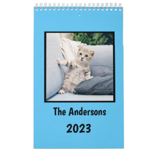 Lege meine Katzen-Bilder jeden Monat blau Kalender