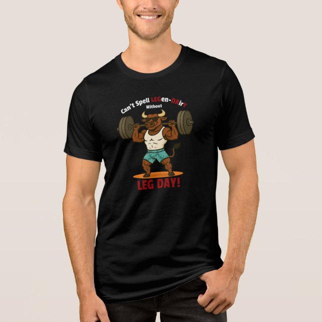 Legen-Dairy Leg Day – Funny Bull Squat Workout Tri-Blend Shirt (Vorderseite)