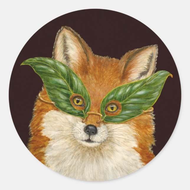Legen Sie die Foxenstücke um. Runder Aufkleber (Vorderseite)