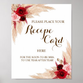 Legen Sie die Rezept-Karte hier Pampas Grass Dusch Poster