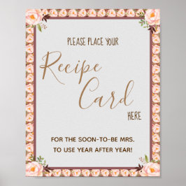 Legen Sie die Rezeptkarte hier als Blumenrahmen-Du Poster