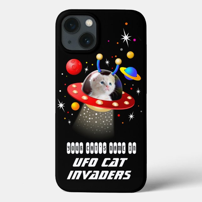 Legen Sie Ihre Katze in eine Alien Raumschiff UFO  Case-Mate iPhone Hülle (Rückseite)