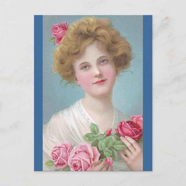 Legen Sie Rose in Ihre Wangen Postkarte (Vorderseite)